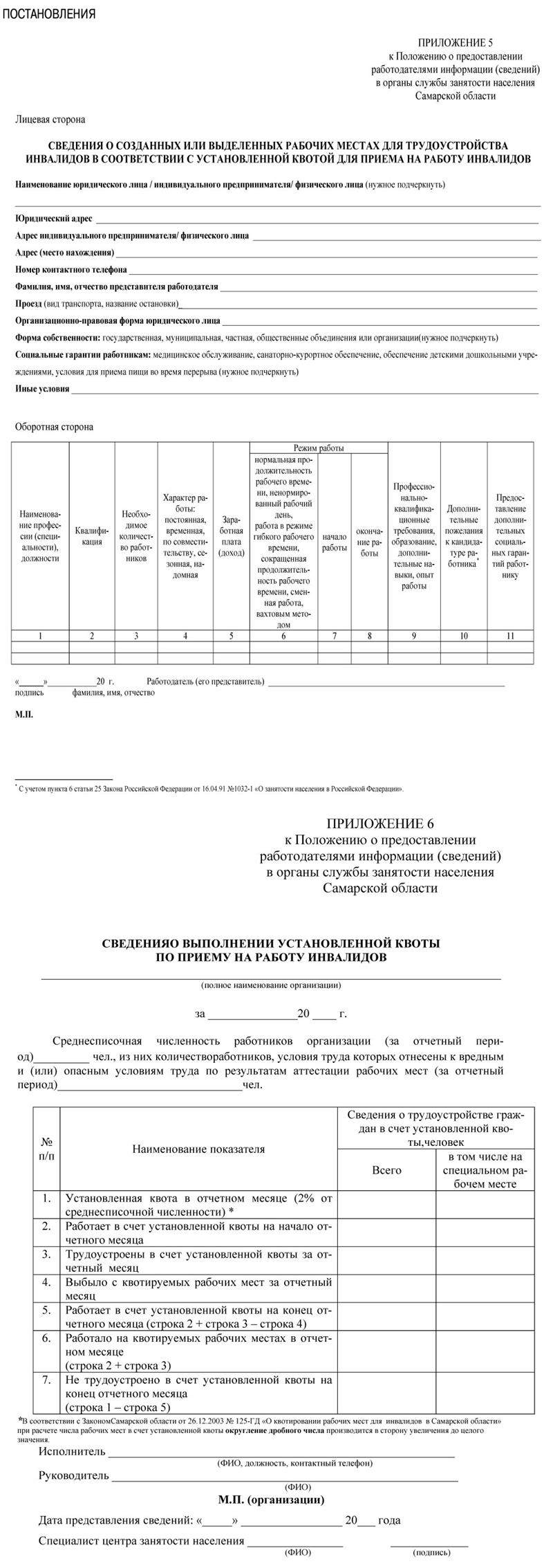 Отчет по квотированию рабочих мест для инвалидов образец заполнения